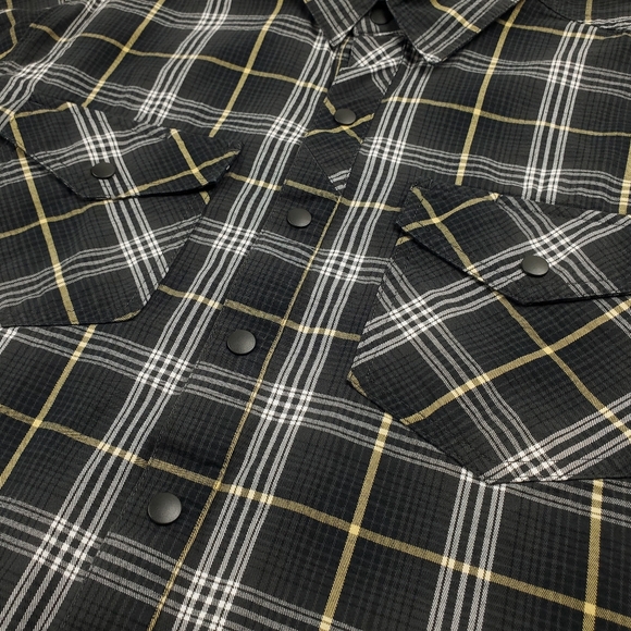 5.11 Tactical Snap Button Flannel Shirt Mens Large Black Plaid Cotton - Picture 4 of 8